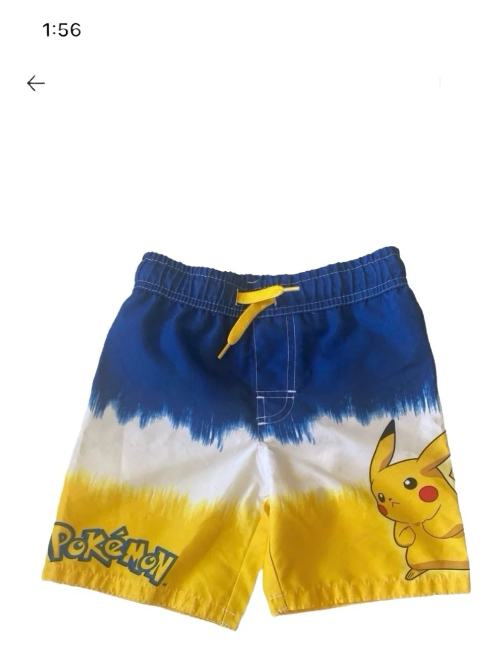 Pokémon Kids Blue and Yellow Pikachu Shorts Size XS 4/5